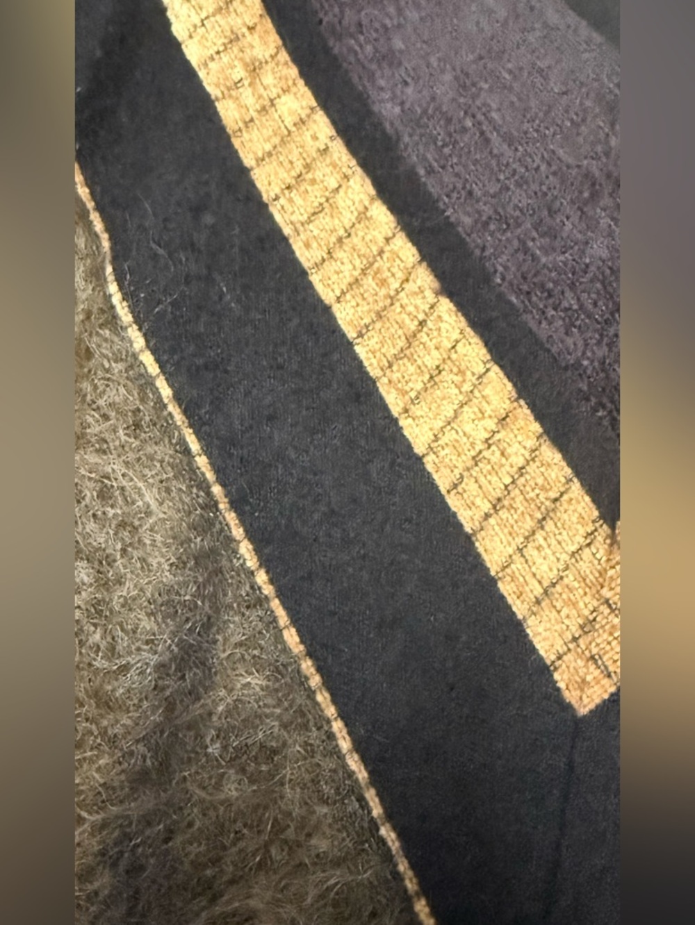 Chloe Black and Brown Asymmetrical Mohair Midi Skirt - Picture 4 of 7